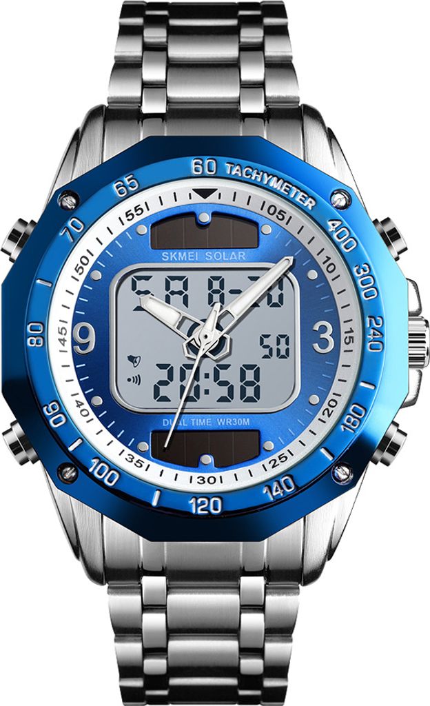 SKMEI 1493 Quarz Digital Elektronische Herrenuhr Mode Laessig Outdoor Sports Maennliche Armbanduhr Dual Time Datum Woche Stoppuhr Alarm 3ATM Wasser...