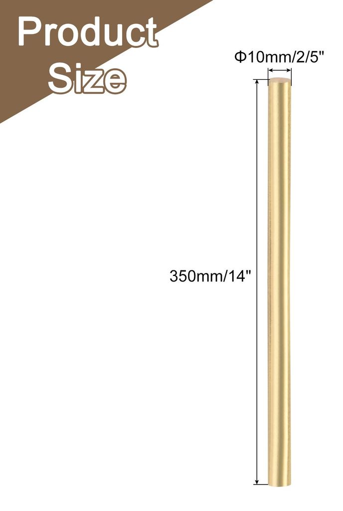 1 Stš¹ck Messingstangen 10 mm x 350 mm Messing Vollstab Messingrohr fš¹r Griffstifte DIY Model Bastelmaterial Engineering