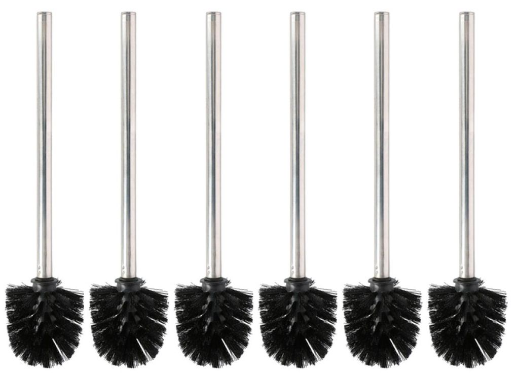 3/6er Set Toilettenbürste WC Bürste Edelstahloptik Stiel