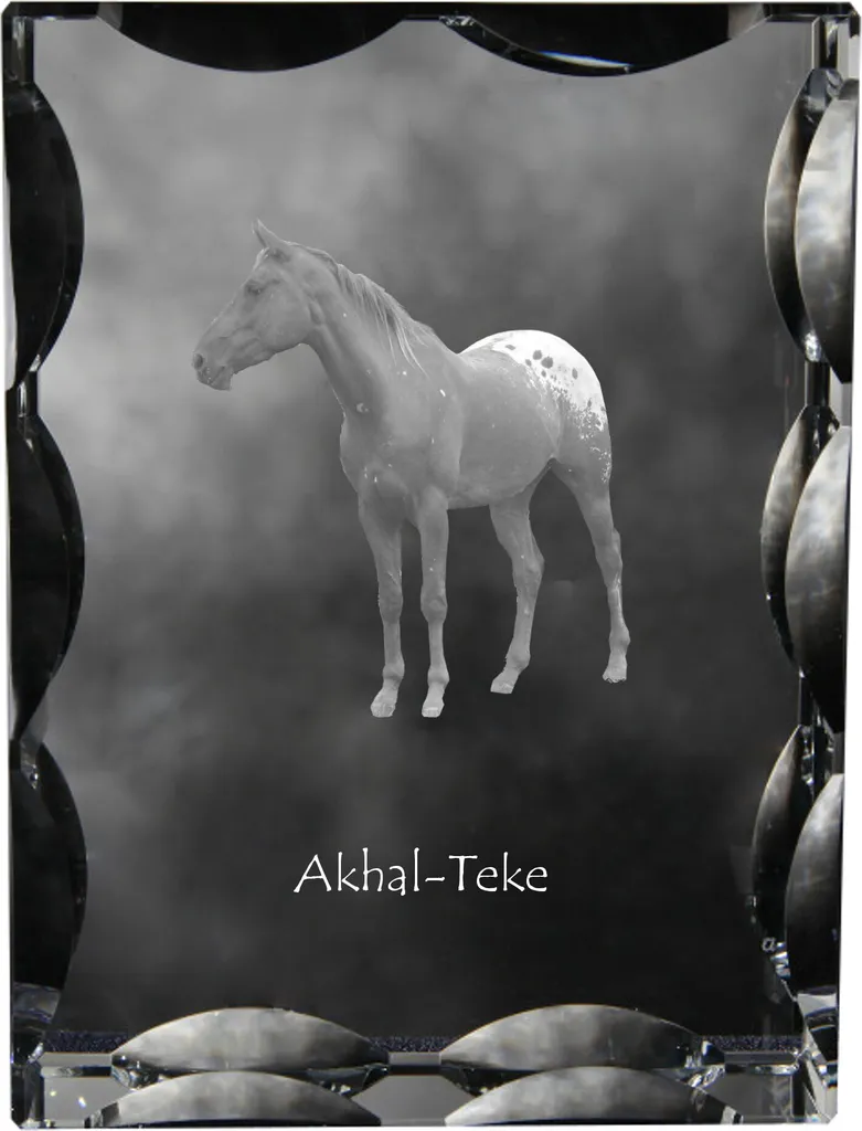 Cadeau Équestre Akhal-Teke Cristal avec Image Cheval pour Décoration