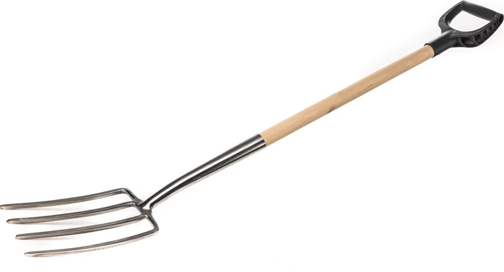 Fourche à fumier Inox 4 dents - Outil de jardinage robuste KOTARBAU