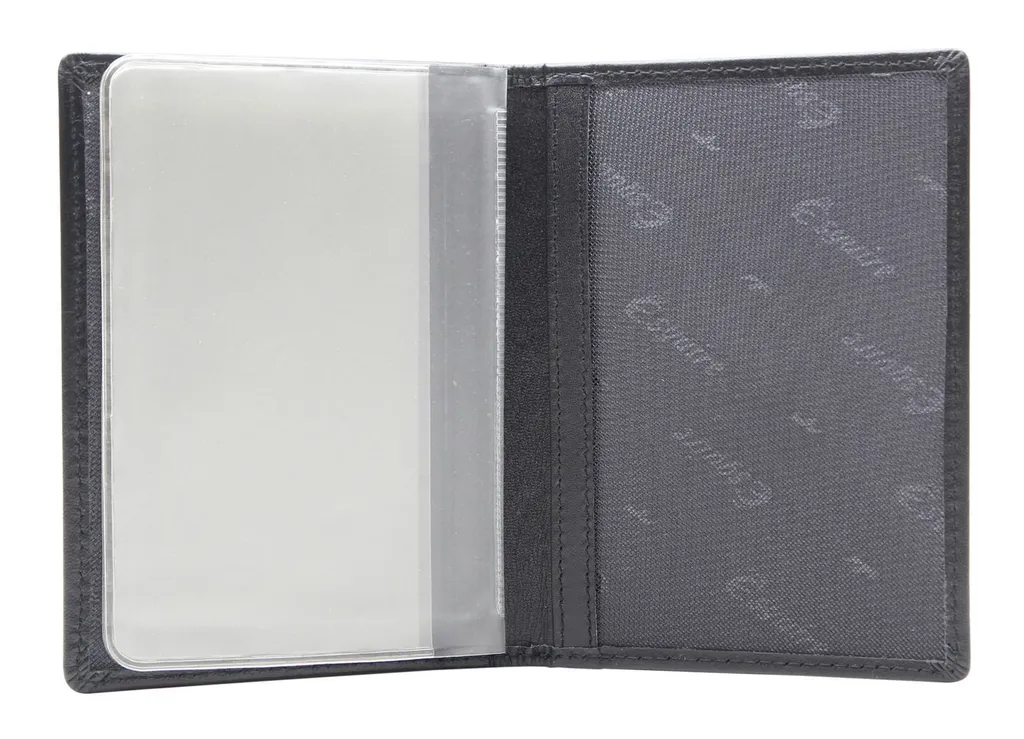 Esquire New Silk Passport Case - Pelle Nera Seta e Protezione RFID - 2