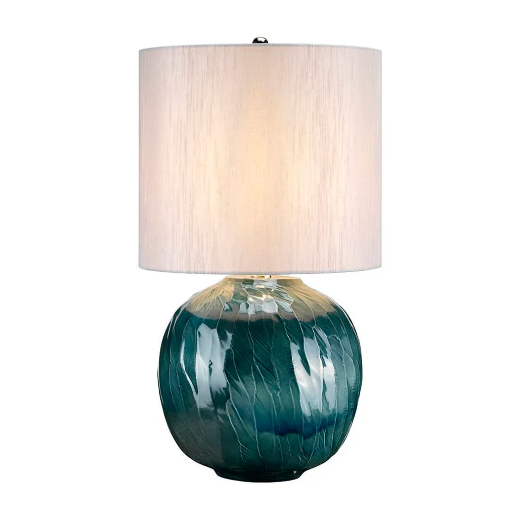 Lampe design Blue Globe bleu-gris en porcelaine véritable 1xE27 55cm