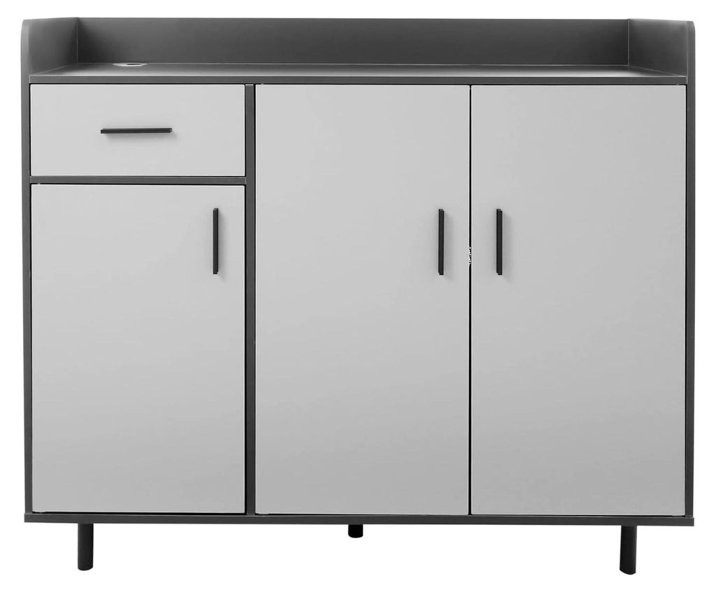 Küchen-Aufbewahrungsschrank mit einer Schublade und drei Türen, Sideboard Kommode, Mehrzweckschrank 100 * 34 * 92 cm