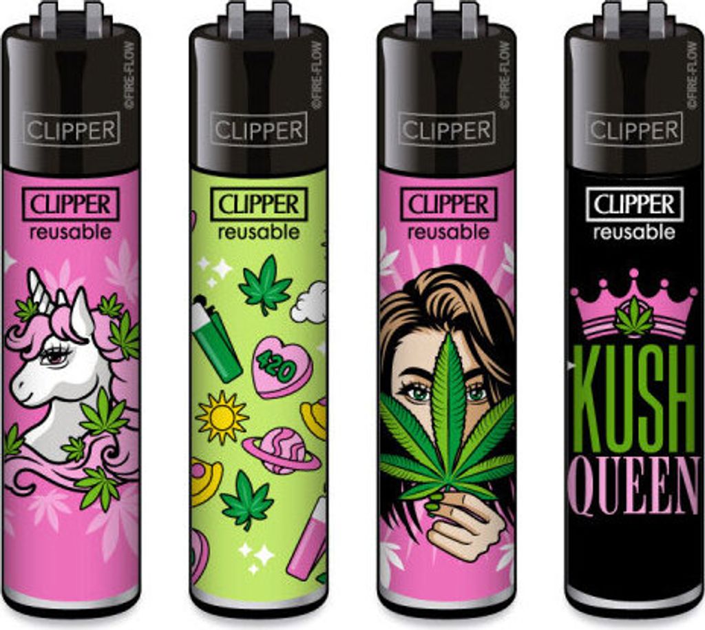Clipper Reibradfeuerzeuge 420 Girly, 4 Stück Produktbild 