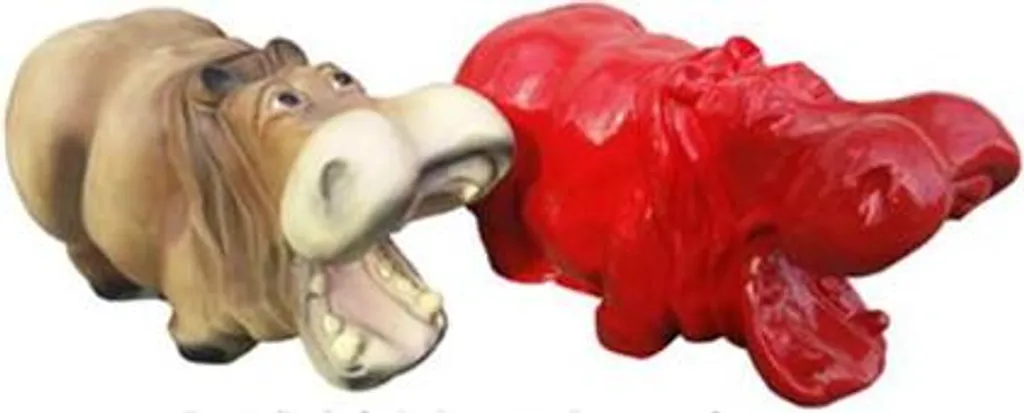 Statue de Jardin Hippopotame Rouge Décoration Extérieure Design Moderne