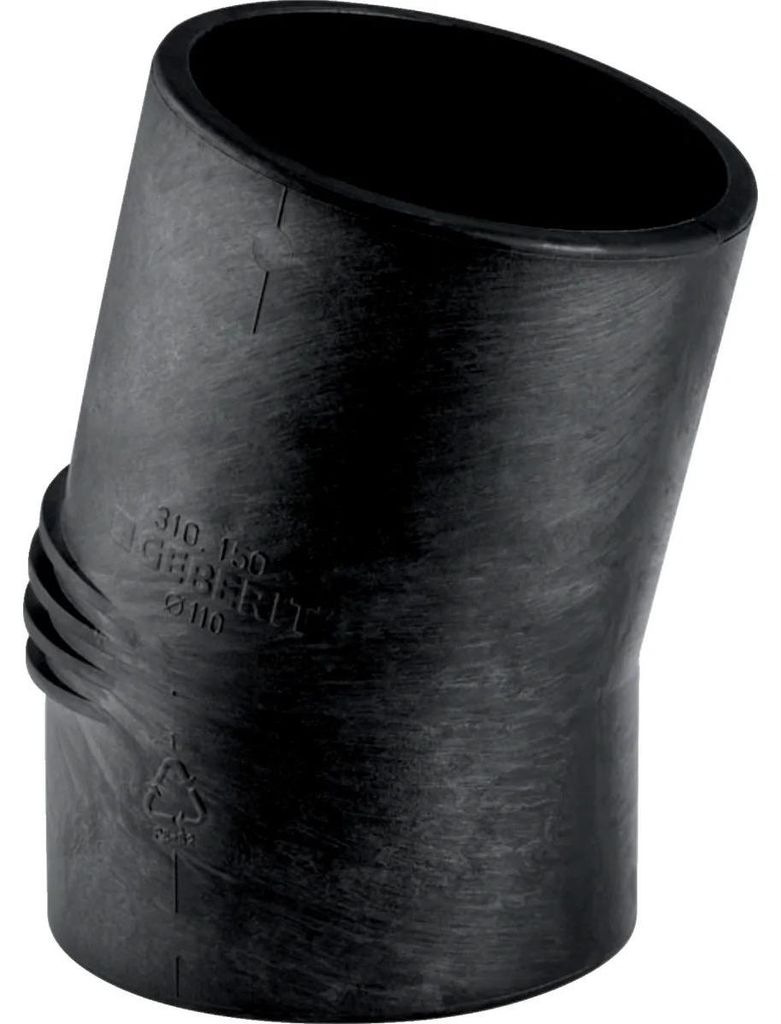 Geberit Bogen, Silent-db20, 15°, DN70, d75mm, PE-S2, Produktbild 