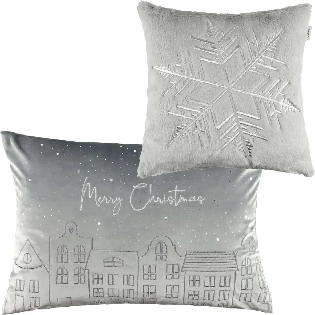 Housse de coussin Noël Gris TOWN TOM TAILOR : Relookez votre canapé