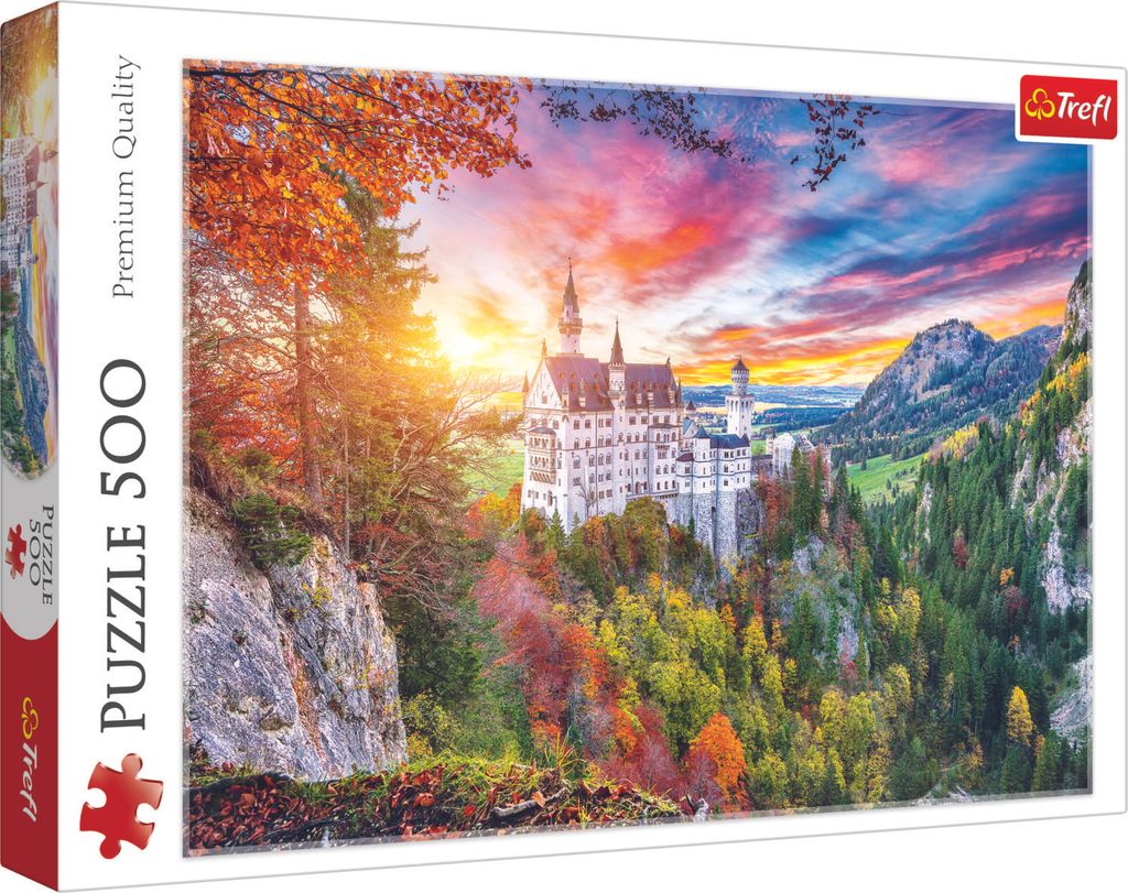 TREFL Puzzle Ansicht von Schloss Neuschwanstein, Deutschland 500 Teile