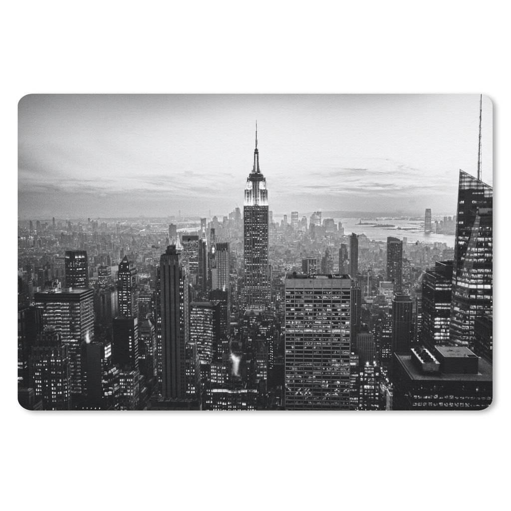 MuchoWow Mauspad Mousepad New York City Schwarz-Weiß-Fotodruck 27x18 cm - Mousepads - Maus Mat - Pad - Mausunterlage - Büroartikel - Desk Matten