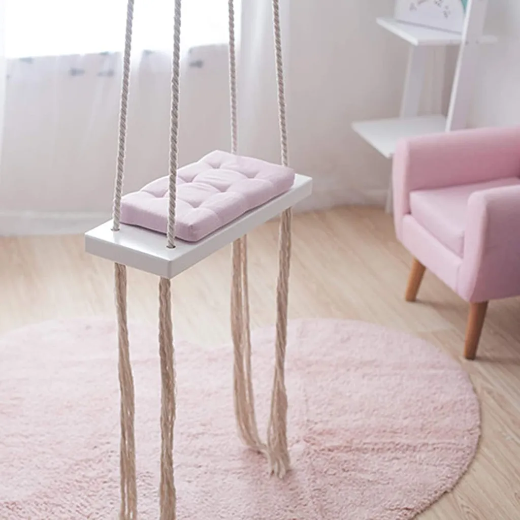 Balançoire sécurisée avec coussin doux contre les chocs rose-violet