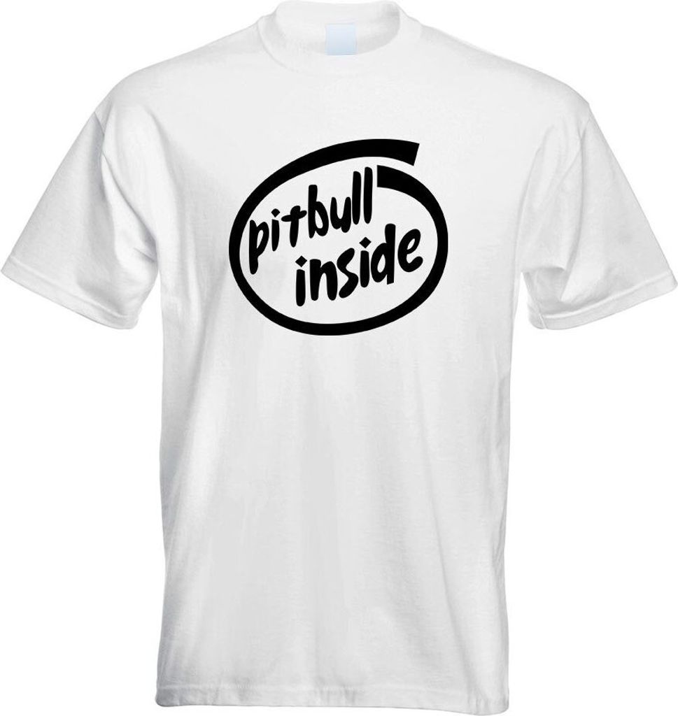 Kiwistar - T-Shirt - Weiss - Pitbull Inside Motiv Bedruckt Funshirt Design Print - mit Motiv Bedruckt - Funshirt Design - Sport - Freizeit - Herren...