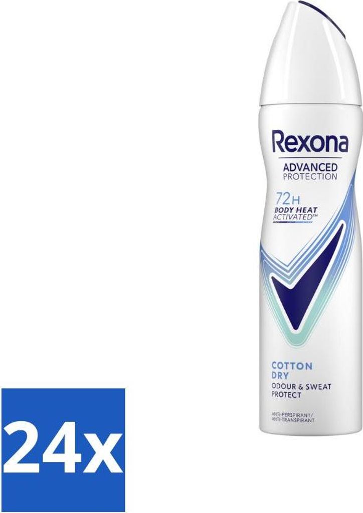 Rexona Women - Deodorant Spray - Baumwolle Dry - Sanfte Frische - 150 ml - Vorteilspack - 24 Stücke