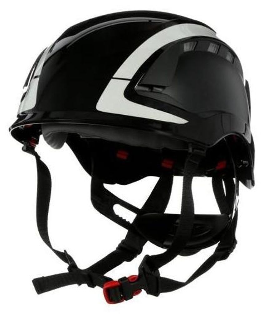 14x 3M SecureFit Schutzhelm X5000, belüftet, reflektierend, CE, Schwarz, X5012V-CE | Packung (4 Stück)