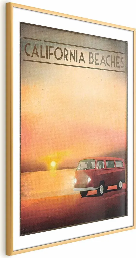 Quadro Mare California 40x60 Cornice Oro - Arredamento Interni Professional - 1