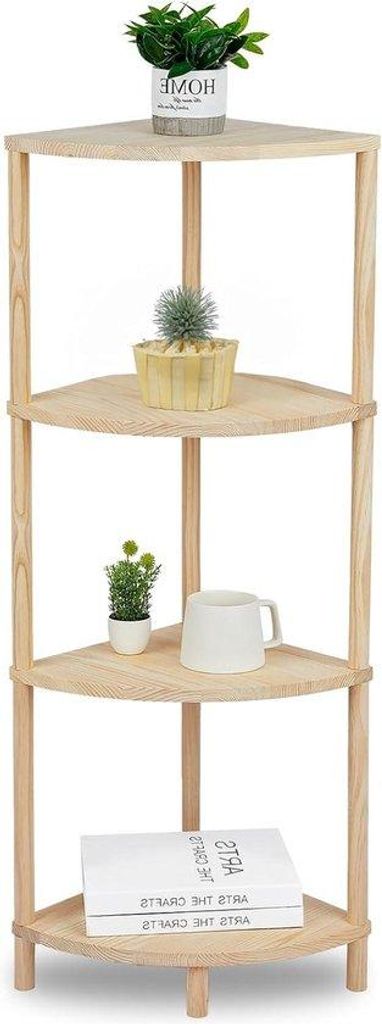 Holzregal für Wohnzimmer-Halle-Küche-Bad 315x315x1045 cm, 4-Schicht, naturfarben, Opbergrek