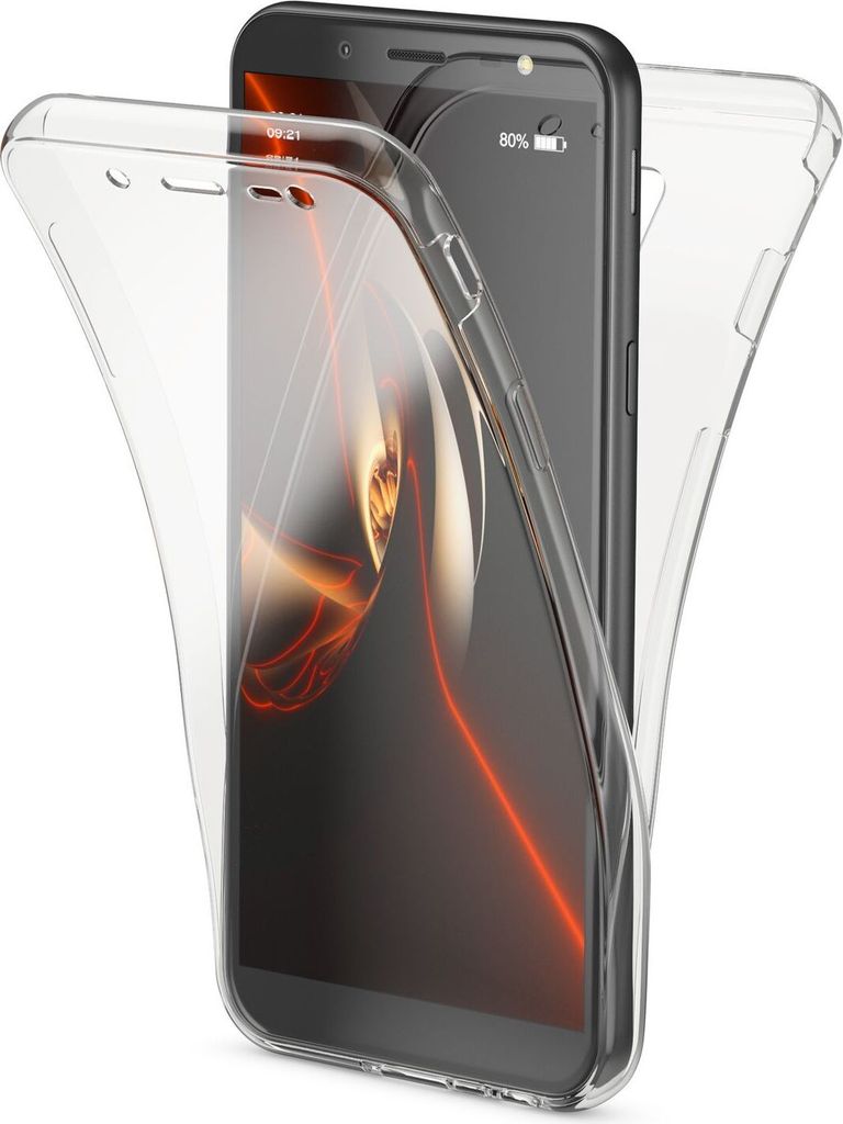 NALIA 360 Grad Handyhülle Samsung Galaxy J6, Hülle Full Cover vorne hinten Etui Transparent