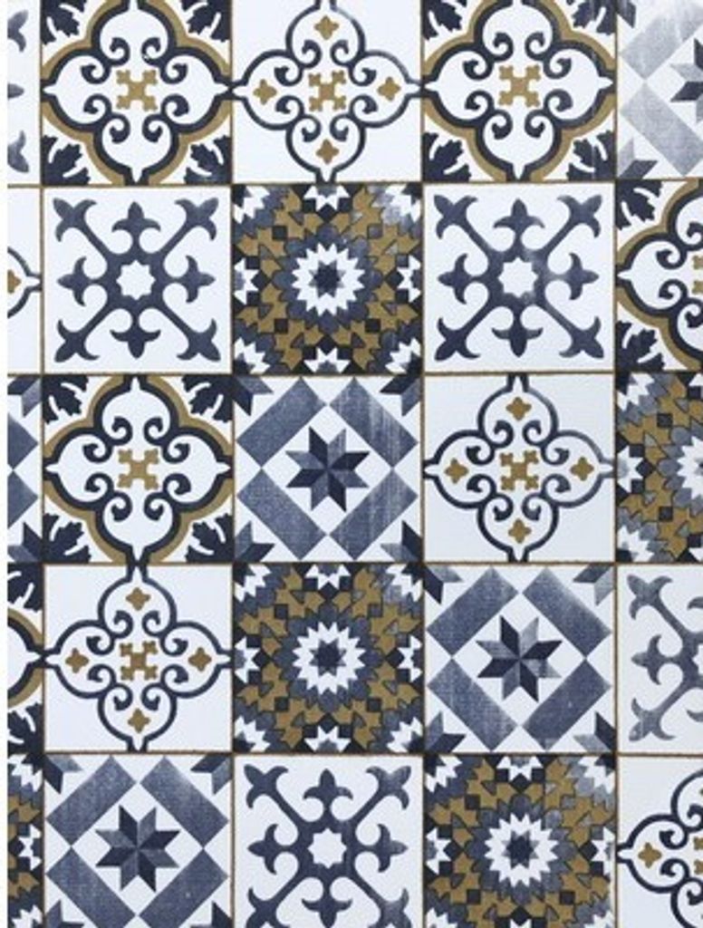 Bodenschutzmatte Vintage Floor Tile Antique blau beige Produktbild 