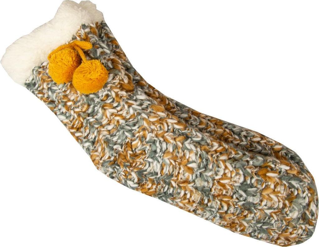 Niedrige Anti-Rutsch-Socke für Damen von CIOCCA, innen gepolstert mit warmem und weichem weißem Kunstfell für den Winter HD061A, Piede 35 - 41, ...