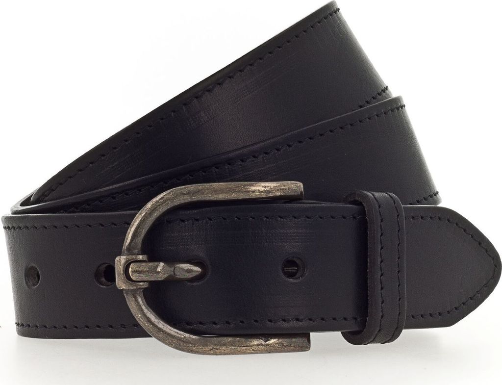 MUSTANG Leder Gürtel Leather Belt W80 Black schwarz