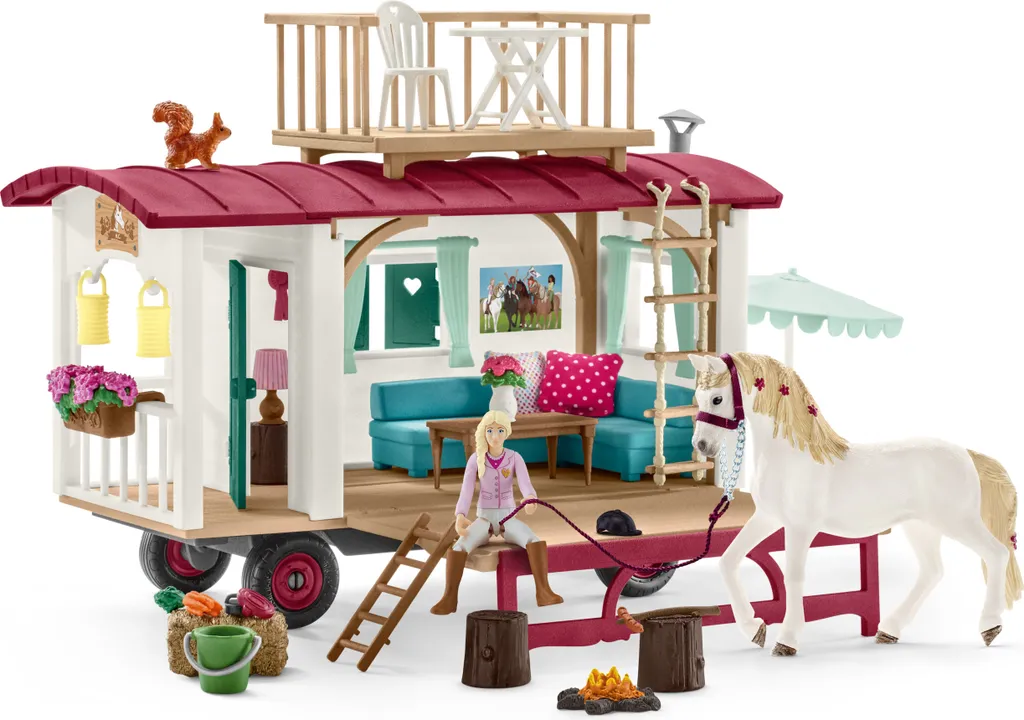 Schleich 42593 Caravane avec toit amovible et accessoires Horse Club