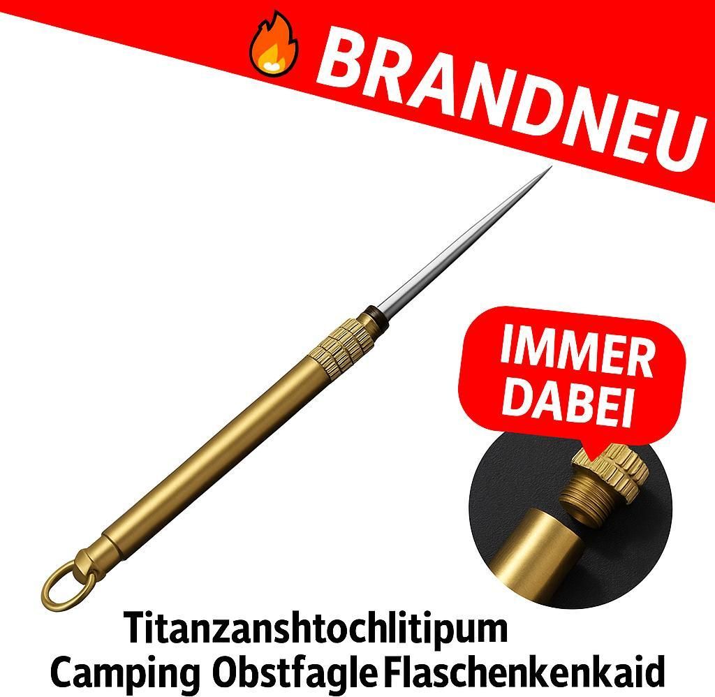 Titan Zahnstocher Multitool Camping Obstgabel Flaschen‐Spickhilfe leicht robust