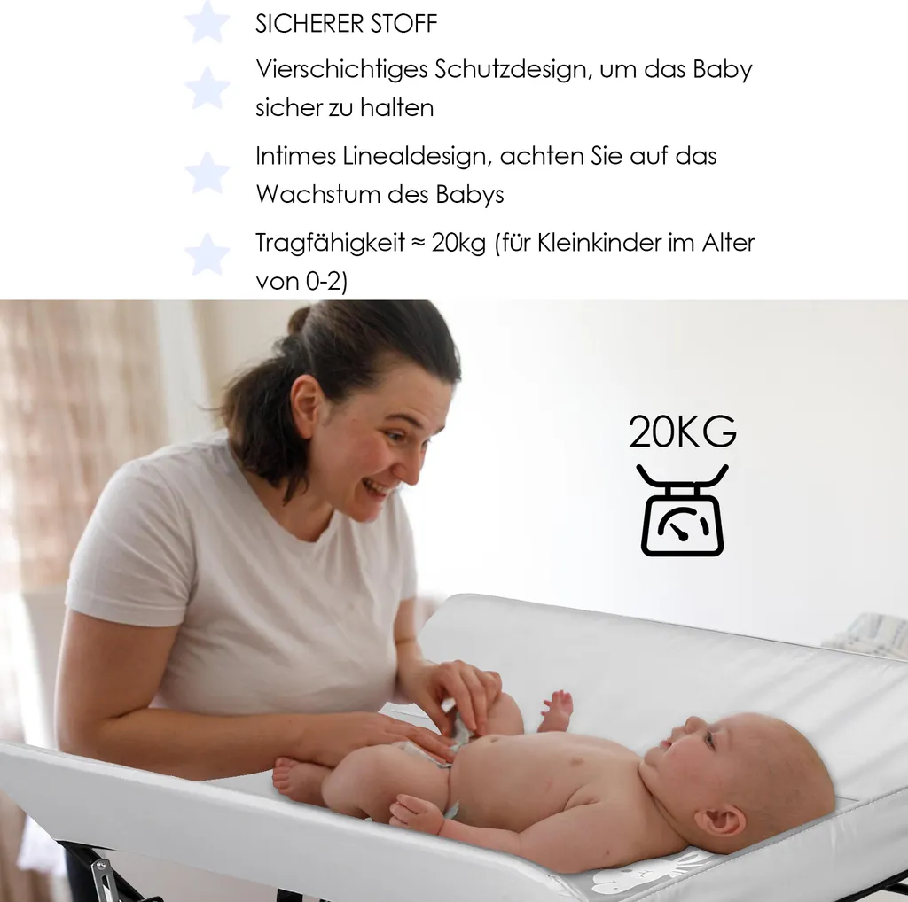 Table à Langer Pliable avec Baignoire Intégrée et Support Réglable - 4