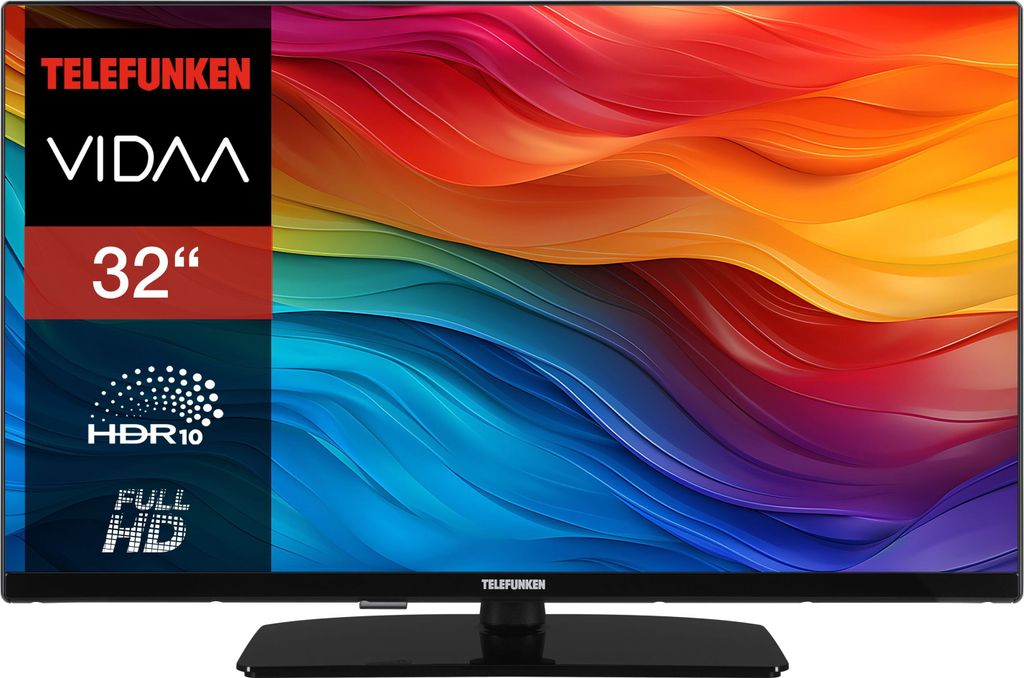 Telefunken Fernseher 32 Zoll Smart TV VIDAA XF32VP750M Full HD Fernseher HDR TV mit Triple-Tuner