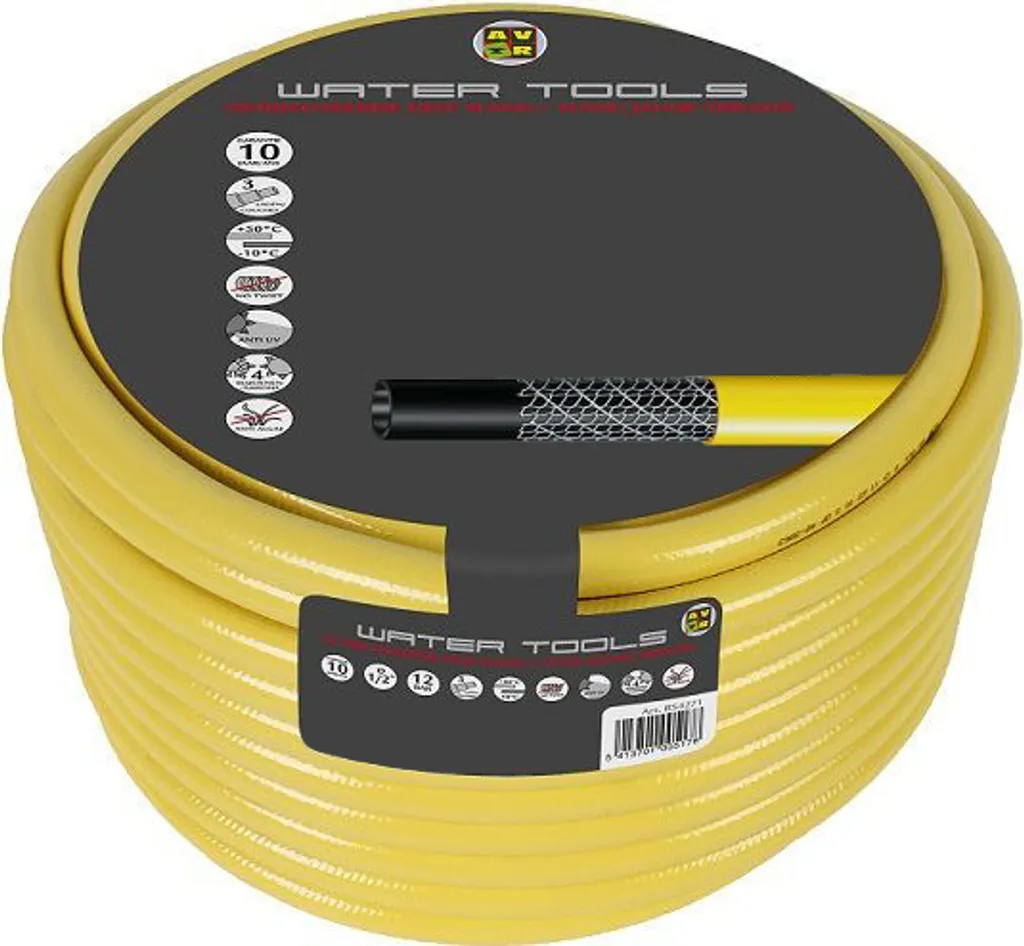 Tuyau d'arrosage 50 mètres jaune 1/2" idéal pour grand jardin et potager