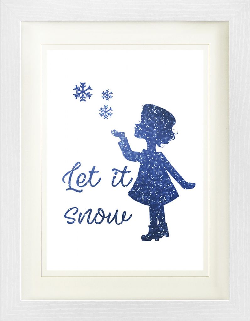Weihnachten Gerahmtes Bild Mit Edlem Passepartout | Wand-Bilder | Im Bilderrahmen - Let It Snow (40 x 30 cm)