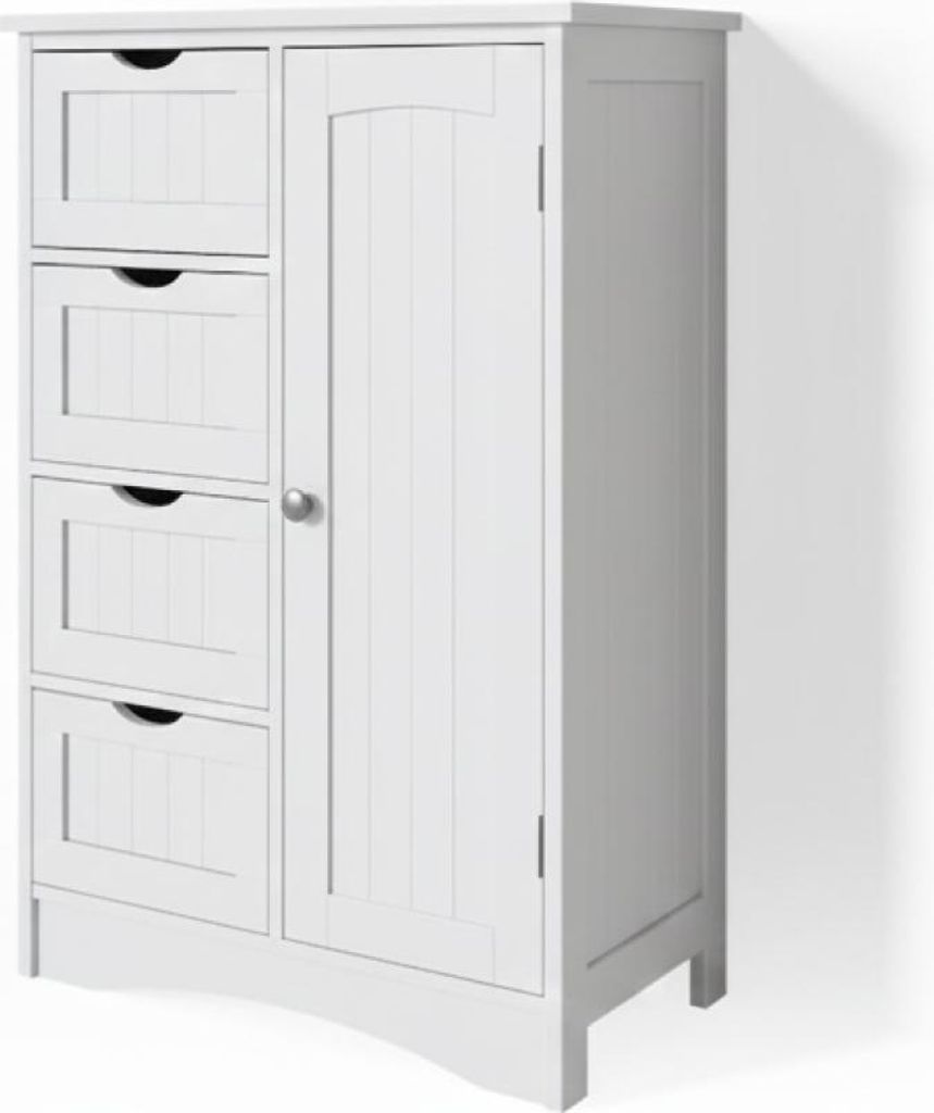 Badschrank Vicco Bianco Weiß 55 x 81 cm, Model 31128 Produktbild 
