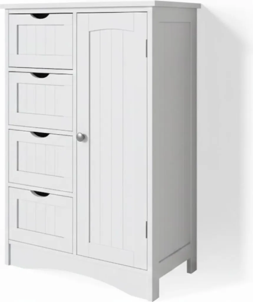 Rangement Salle de Bain Humide : Meuble Vicco Bianco Blanc 55x81cm Durable