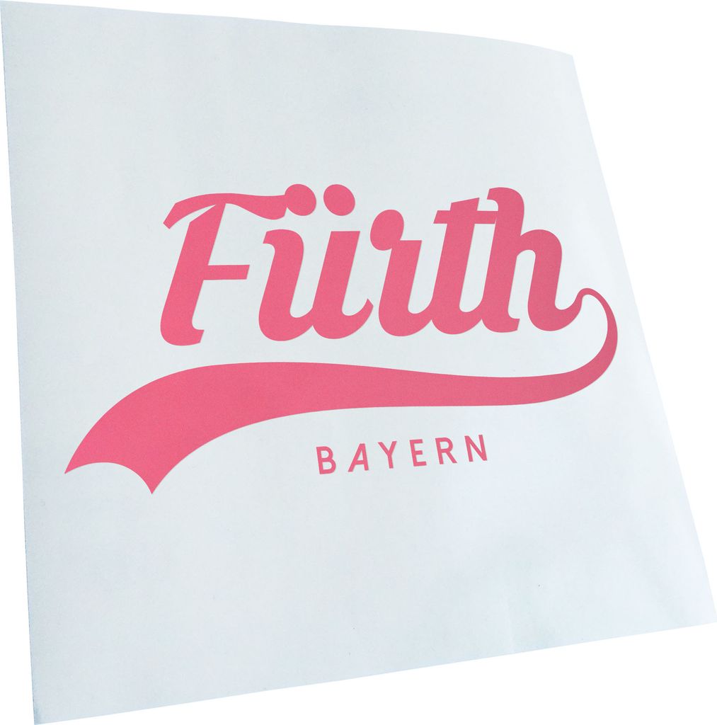 Kiwistar - Autoaufkleber - Fürth Bayern - Hellrosa - 30x15cm - Aufkleber für Auto, Laptop, Fahrrad, LKW, Motorrad mehrfarbig JDM Decal Racing