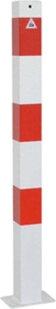 Absperrpfosten aus Vierkant-Stahlrohr 100x100 mm, 950 mm Höhe, zum Aufdübeln ohne Lackierung