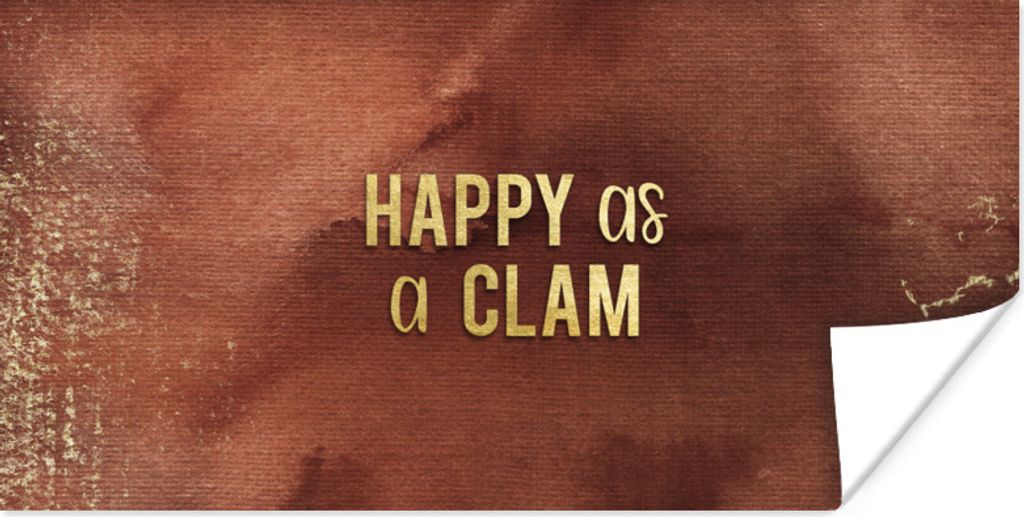 MuchoWow Poster Zitat - Muschel - Gold - Roségold 120x60 cm - Bild