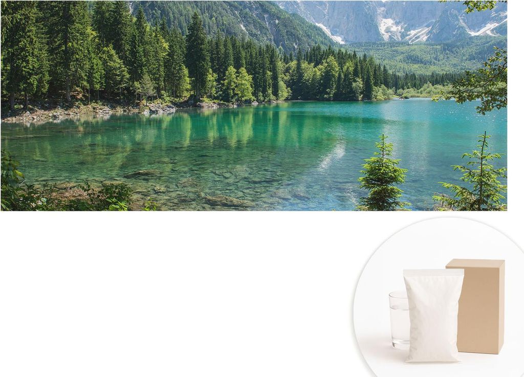 Fototapete - Wandbilder für Wohnzimmer - 208x146 cm - Dekorative Wandfolie - Modernes Design für Wanddekoration - Tapeten für Innenräume - Grü...