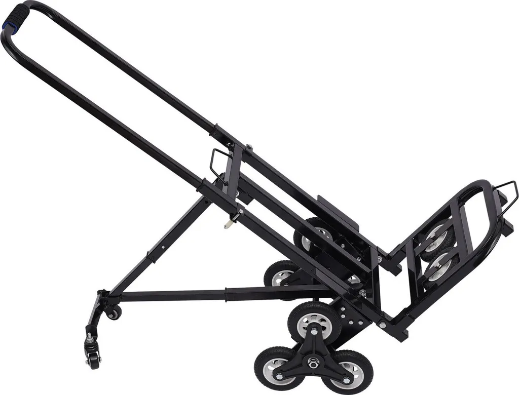 Chariot de transport pliable 150kg Monte-escalier 10 roues Noir T15