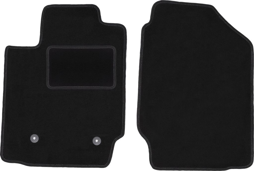 Velours-Fußmatten Vorne passend für Toyota Matrix (Schrägheck, Bj. 2002-2010) – schwarz, passgenau, mit Befestigungen set 2 Stk. - STANDARD