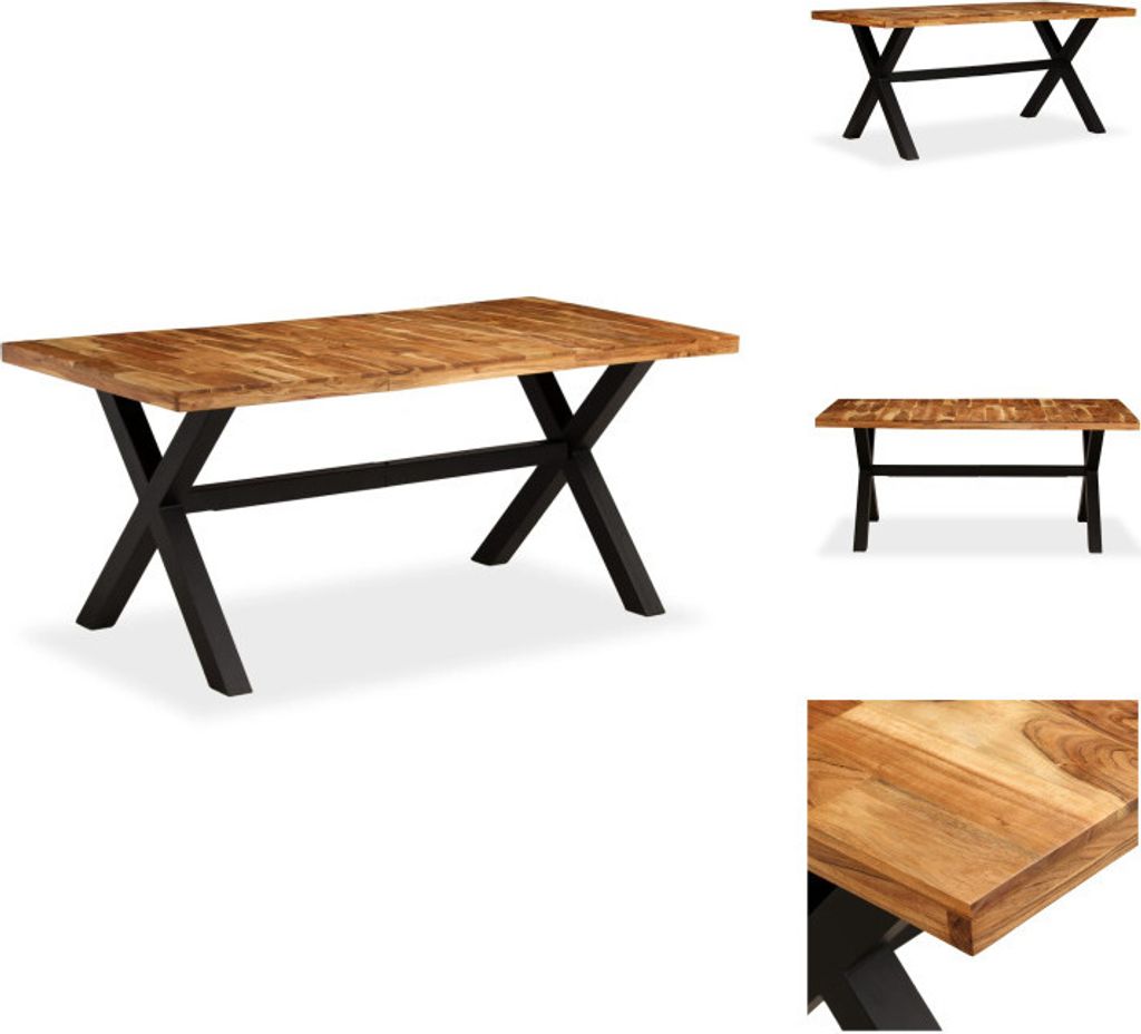 vidaXL Esstisch Akazien- und Mangoholz Massiv 180 x 90 x 76 cm - Esstische