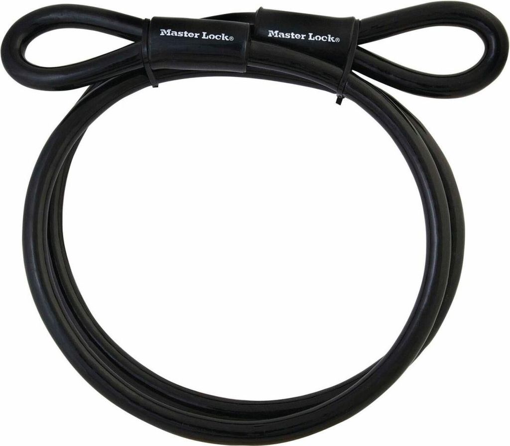 MASTER LOCK Schlaufenkabel, 4,5m Lnge, 10 mm Durchmesser; schwarz, 4,5 m, Stahl, Schwarz