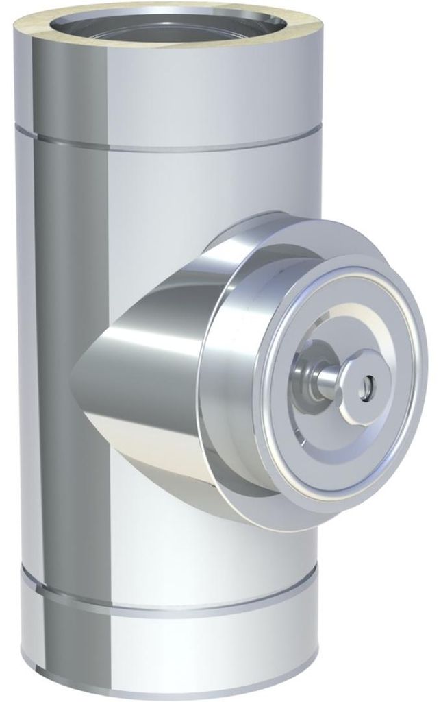 Jeremias DW-ECO 2.0 Edelstahl Abgassystem 180mm Revisionselement Deckel Sterngriff bis 600°C N1 doppelwandig 25mm Dämmung