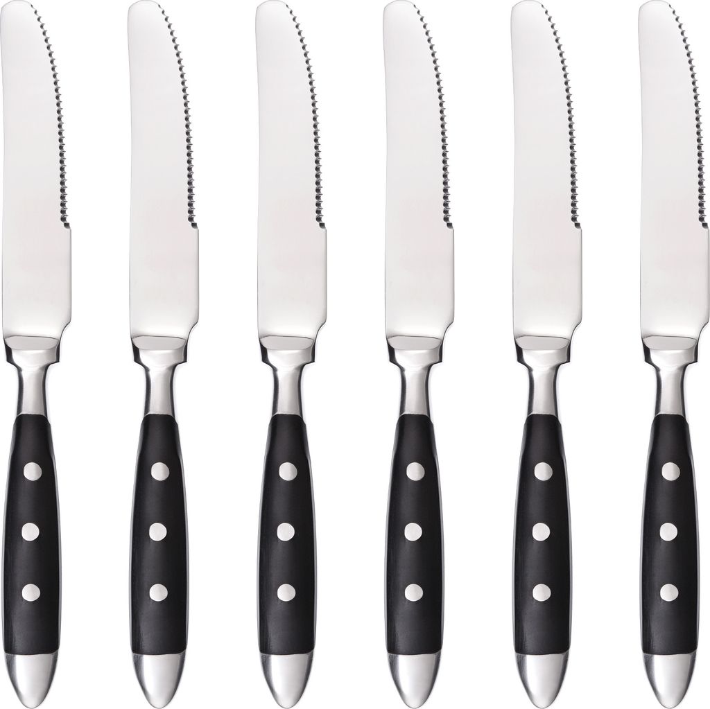 GRÄWE Dessertmesser, Serie Nürnberg, 6er Set, schwarze Griffe