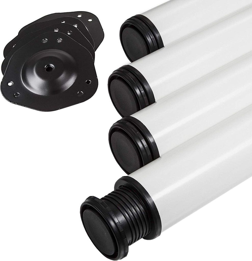 SOTECH Tischbein 60 x 1100 mm weiß – runder Stahl-Tischfuß, Produktbild 