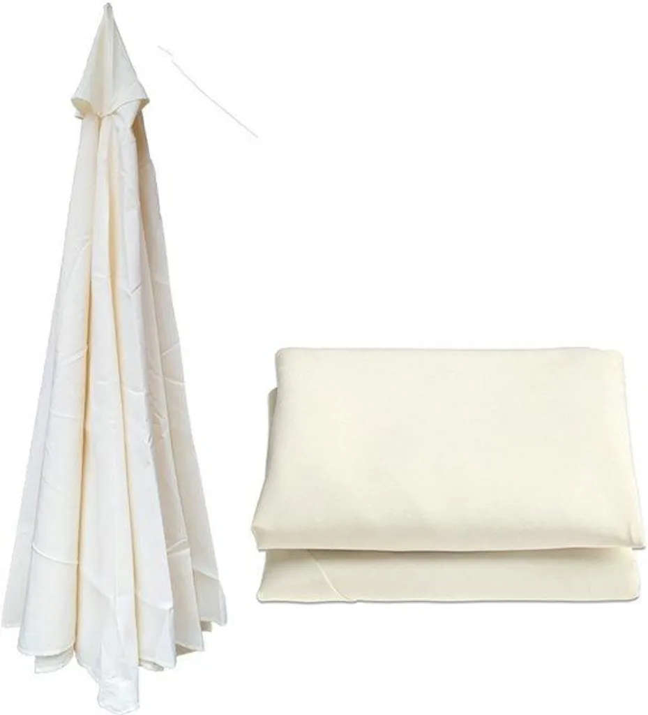 Réparer parasol 2,7m toile blanche 8 baleines pour remplacer tissu usé