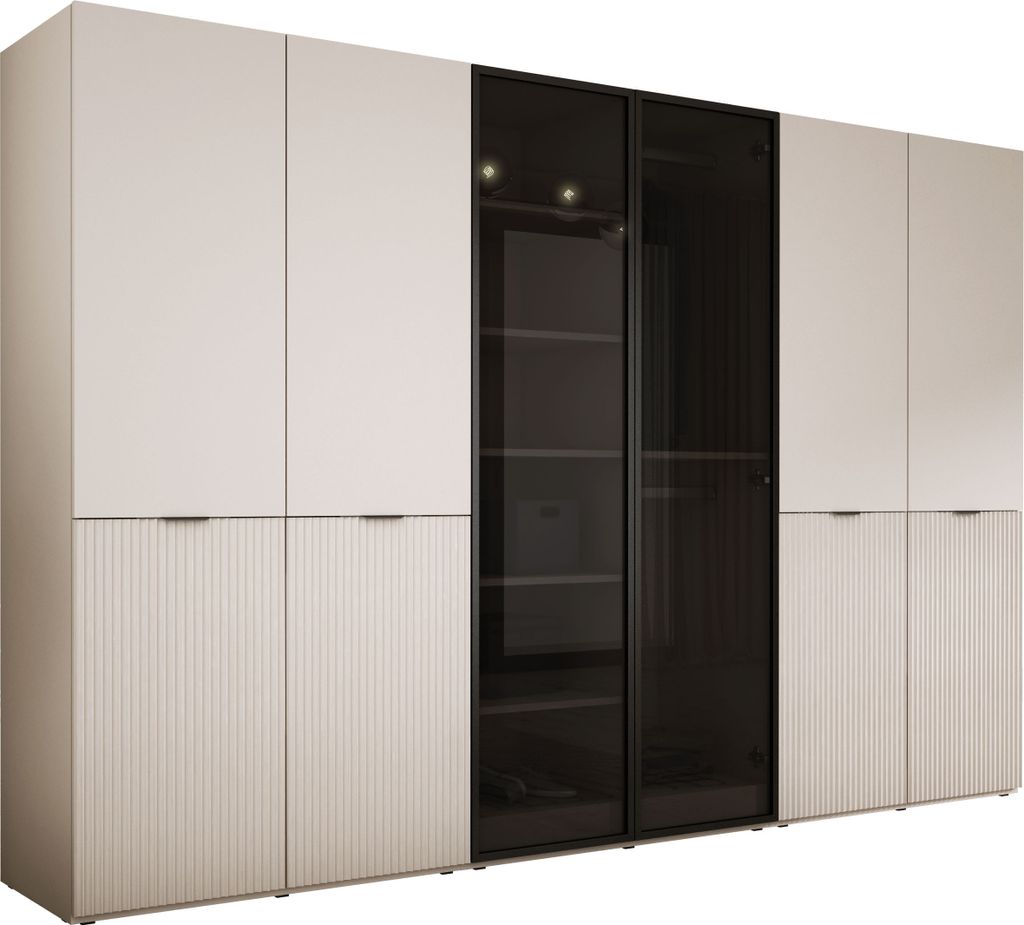 Kleiderschrank, Sandbeige, 3 x 100 x 200 x 51 cm Produktbild 
