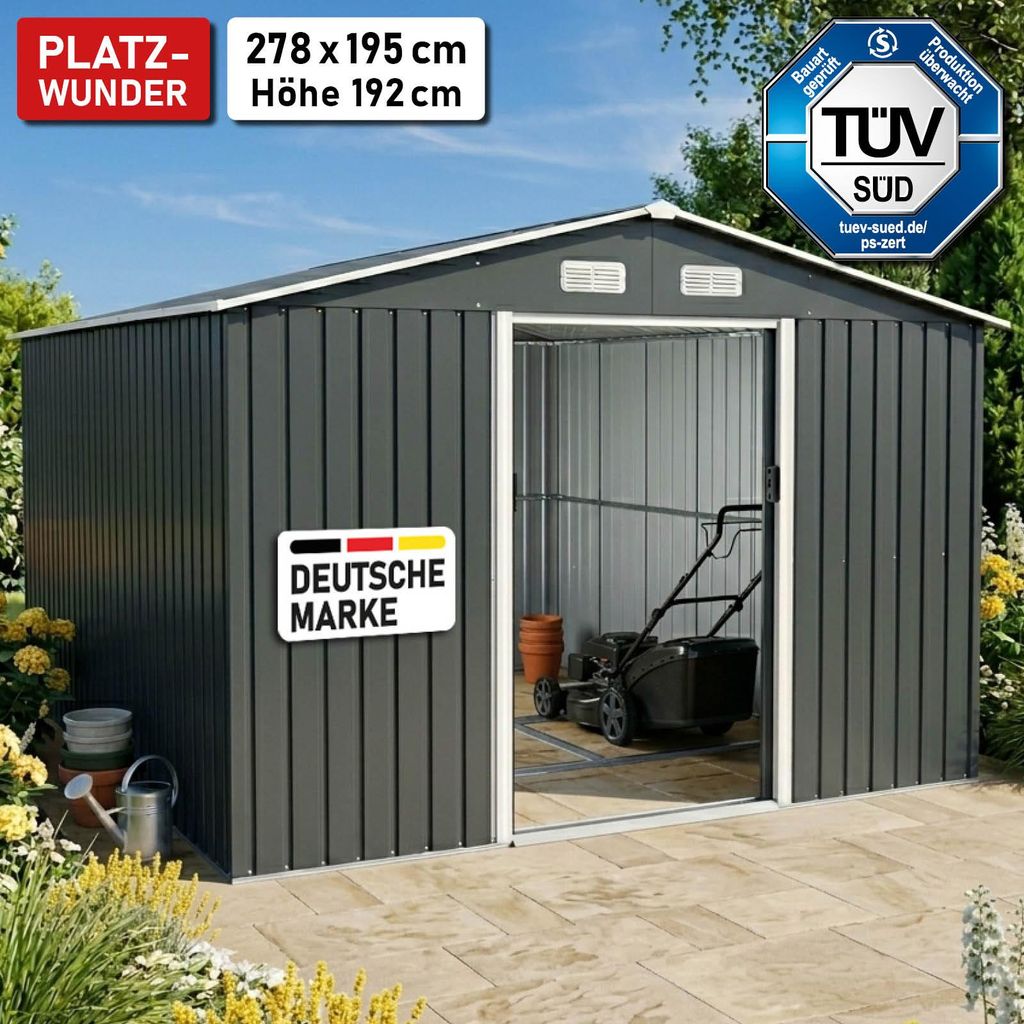 BRAST Gerätehaus Geräteschuppen Metall | 278x195x192 | Produktbild 