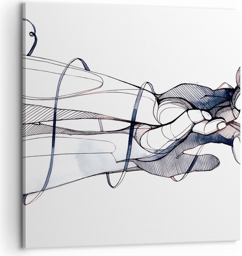 Bild auf Leinwand - Leinwandbild - Einteilig - Hände Surrealismus Grafik - 60x60cm - Wand Bild - Wanddeko - Wandbilder - Leinwanddruck - Bilder - ...