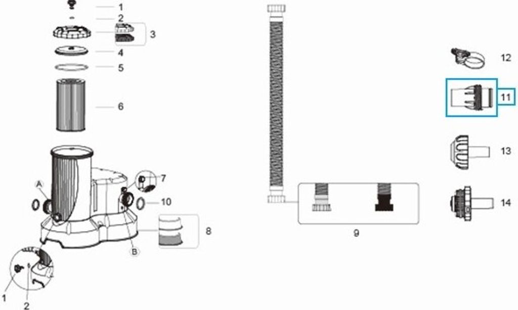 Bestway® Ersatzteil Schlauchadapter (grau / Ø 38 mm) für Produktbild 3