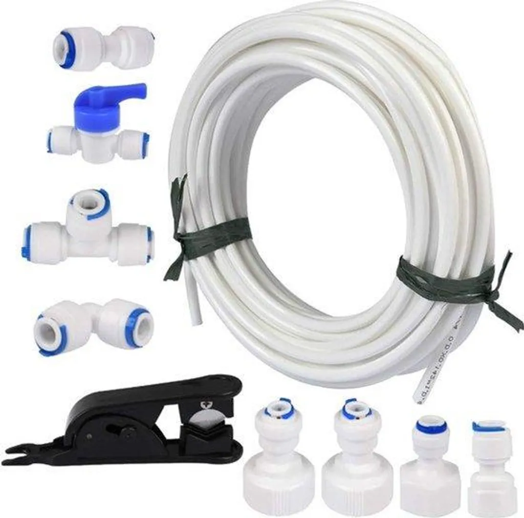 Tuyau d'alimentation eau 15m et kit de raccordement pour réfrigérateur