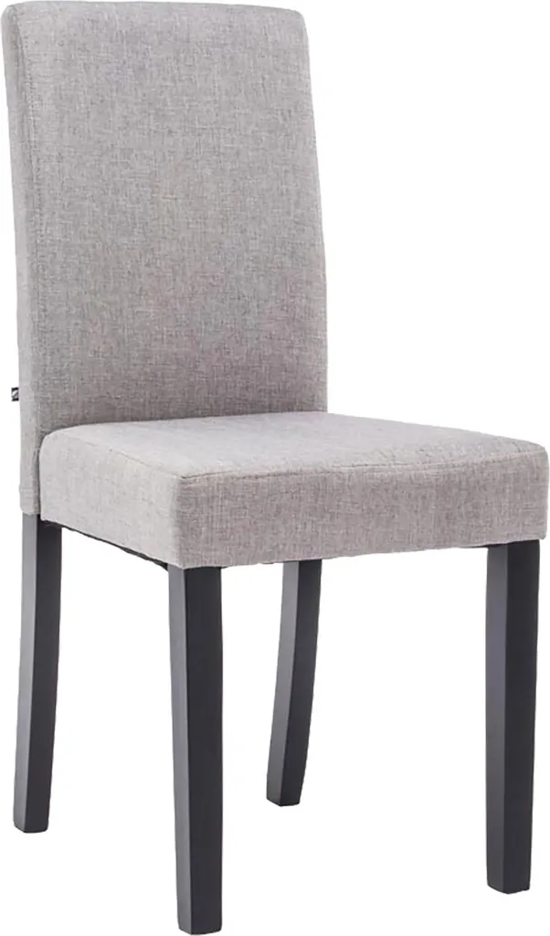 Chaise salle à manger Ina CLP en tissu gris clair et pieds noirs